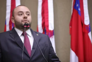 Deputado Fausto Júnior defendendo pavimentação da BR-319 no Congresso Nacional