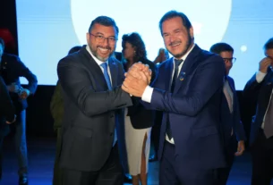 Wilson Lima, Governador do Amazonas em Evento do União Brasil selando federação com o Progressistas