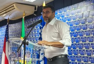 Governador Wlson Lima falando em coletiva de imprensa sobre a COP 30