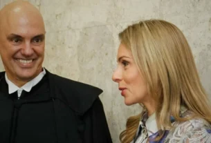 Na imagem, Alexandre de Moraes e sua esposa, Viviane Barci - Sanções contra Esposa de Moraes Repercutem no Exterior