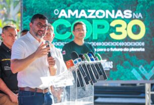 Imagem mostra Governador Wilson Lima em evento sobre a COP 30 - COP 30: Amazonas Leva Pacote de Ações para Conferência do Clima